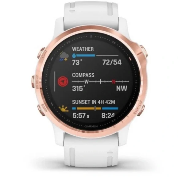 Garmin fēnix 6S Pro - Rose Gold Bezel with White Strap - Picture 4 of 16